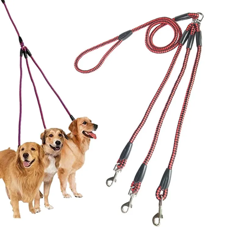 140cm 3 In 1 Leash Multi-head Dog Walking Rope