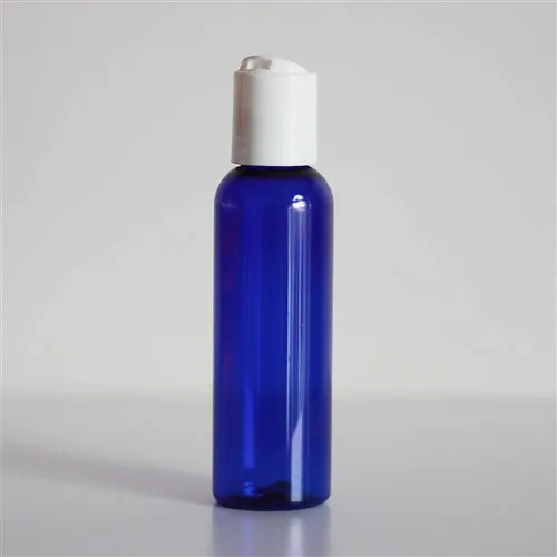 2 oz Blue PET Bullet Bottle with 20-410 Neck