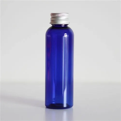 2 oz Blue PET Bullet Bottle with 20-410 Neck