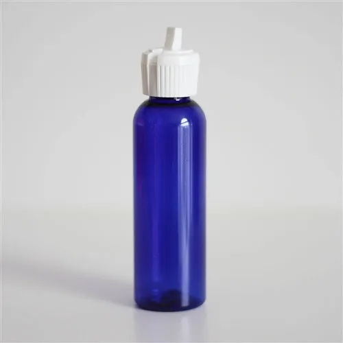 2 oz Blue PET Bullet Bottle with 20-410 Neck