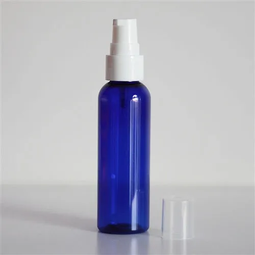 2 oz Blue PET Bullet Bottle with 20-410 Neck