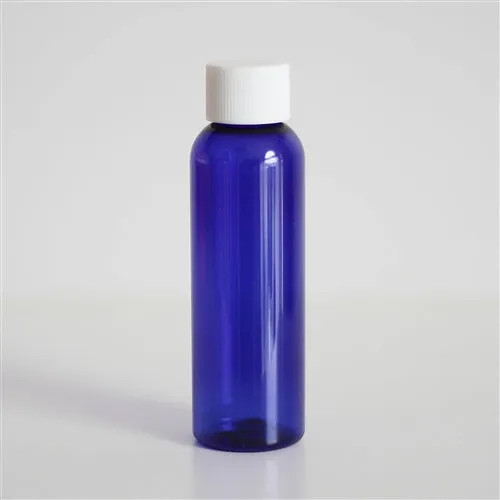 2 oz Blue PET Bullet Bottle with 20-410 Neck