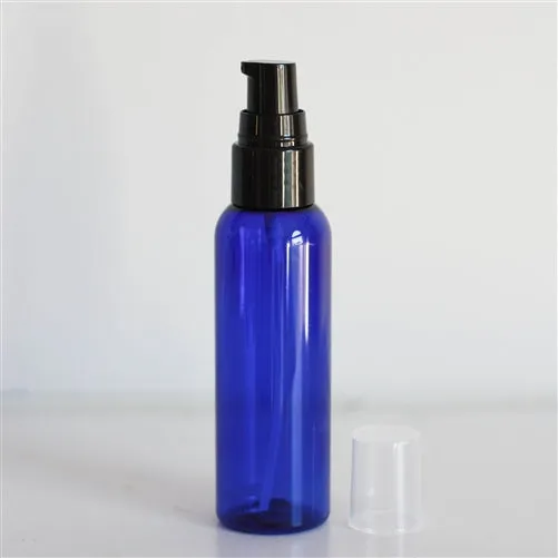 2 oz Blue PET Bullet Bottle with 20-410 Neck