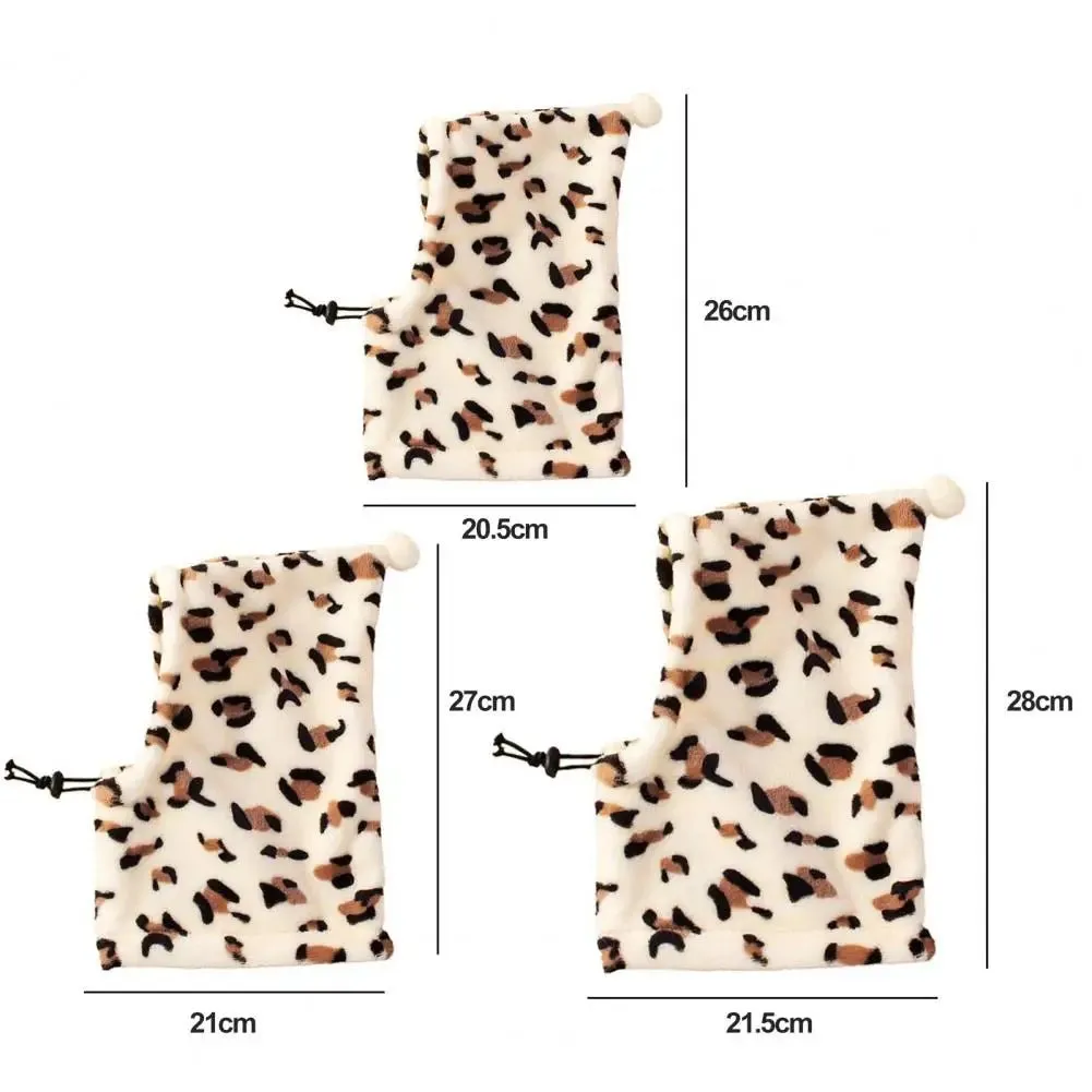 Anniepaw Pet Hat Leopard Pattern Winter Neck And Ear Warmer Adjustable Winter Dog Hat Soft Comfortable Neck Ear Protector Pet Supplies