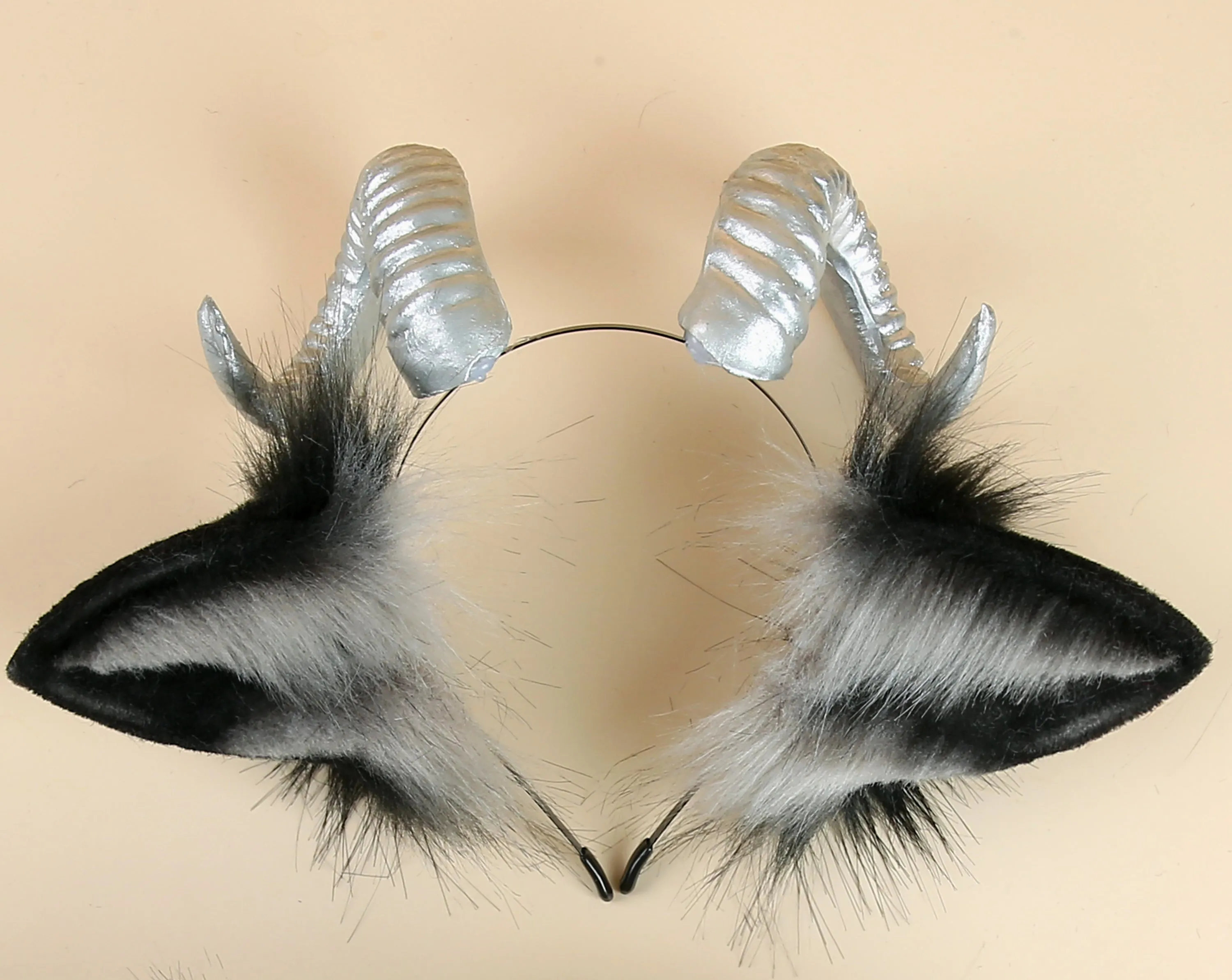 balck gray sheep tail plug and ear set cosplay goat ear and tail set petplay sheep tail butt plug and ear set bdsm sextoy for couple