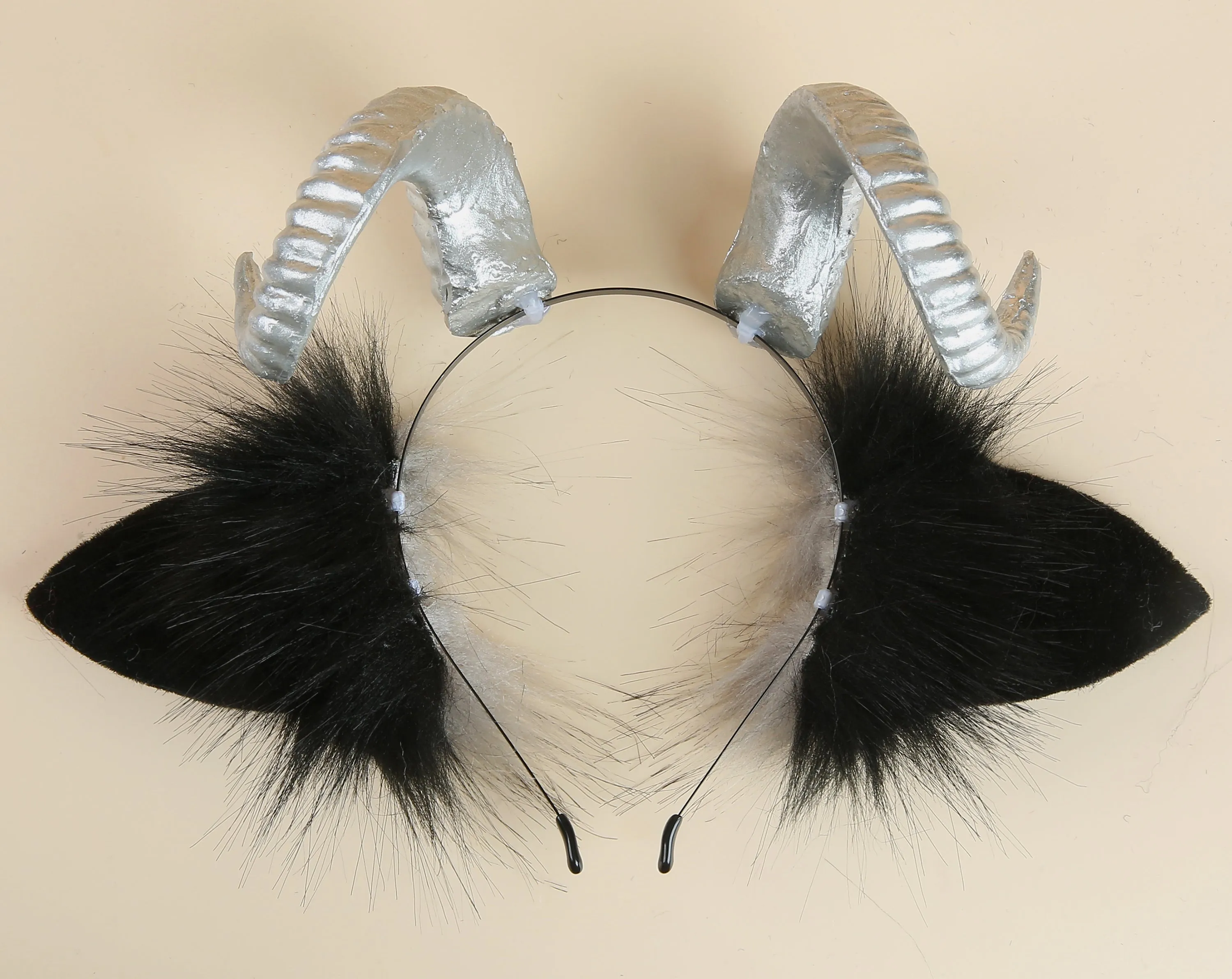 balck gray sheep tail plug and ear set cosplay goat ear and tail set petplay sheep tail butt plug and ear set bdsm sextoy for couple