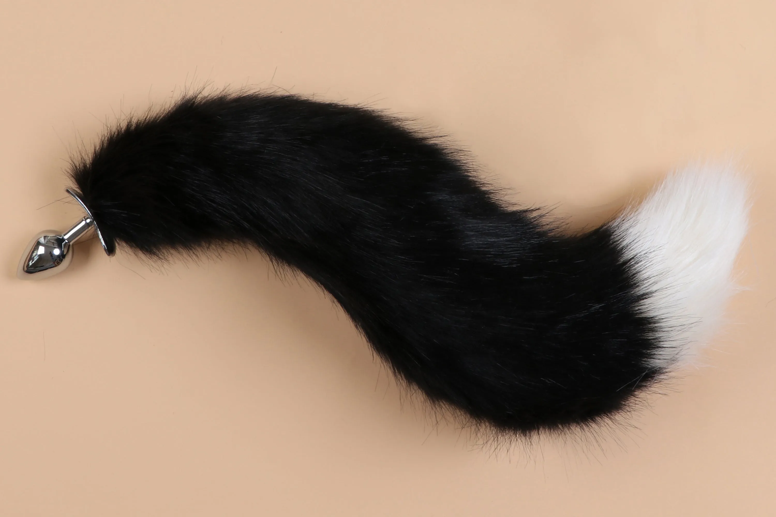 beige black fox tail plug and ear set wolf tail buttplug ass faux fur kitten tail butt plug cat petplay anime cosplay sex toy bdsm ddlg