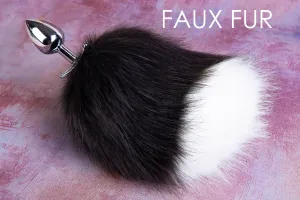 Black and white bunny tail butt plug tail kittenplay deer tail plug kitten rabbit tail plug bdsm sex toy petplay neko cosplay anime