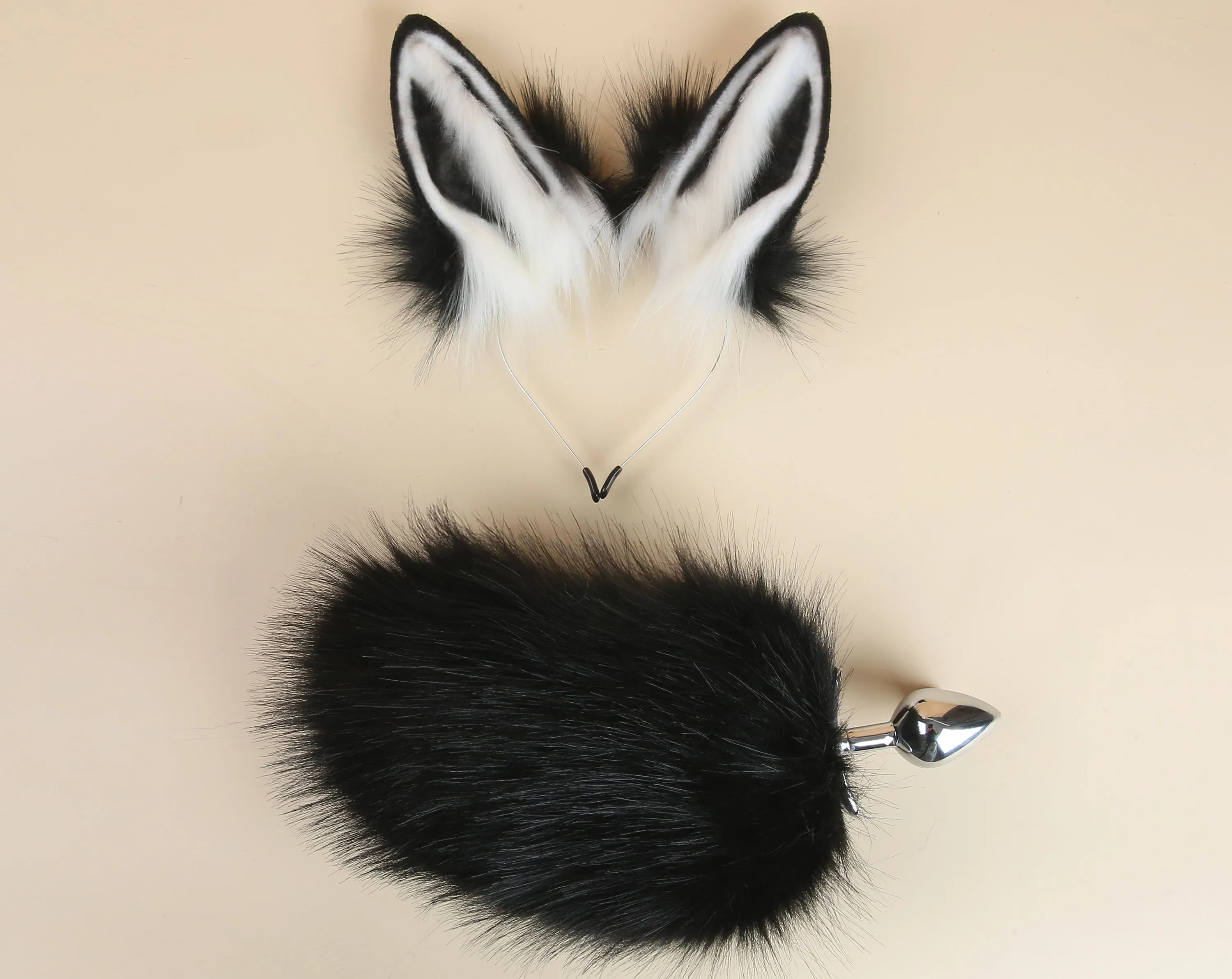 Bunny Tail & Rabbit Ear Set - Black - Playful Petplay Costume Accessories - Novelty Adult Toy