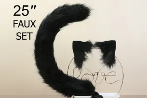 black cat ear and tail plug set kitten tail buttplug cat tail butt plug cat ear headband and tail kitten ear cosplay bdsm toy petplay