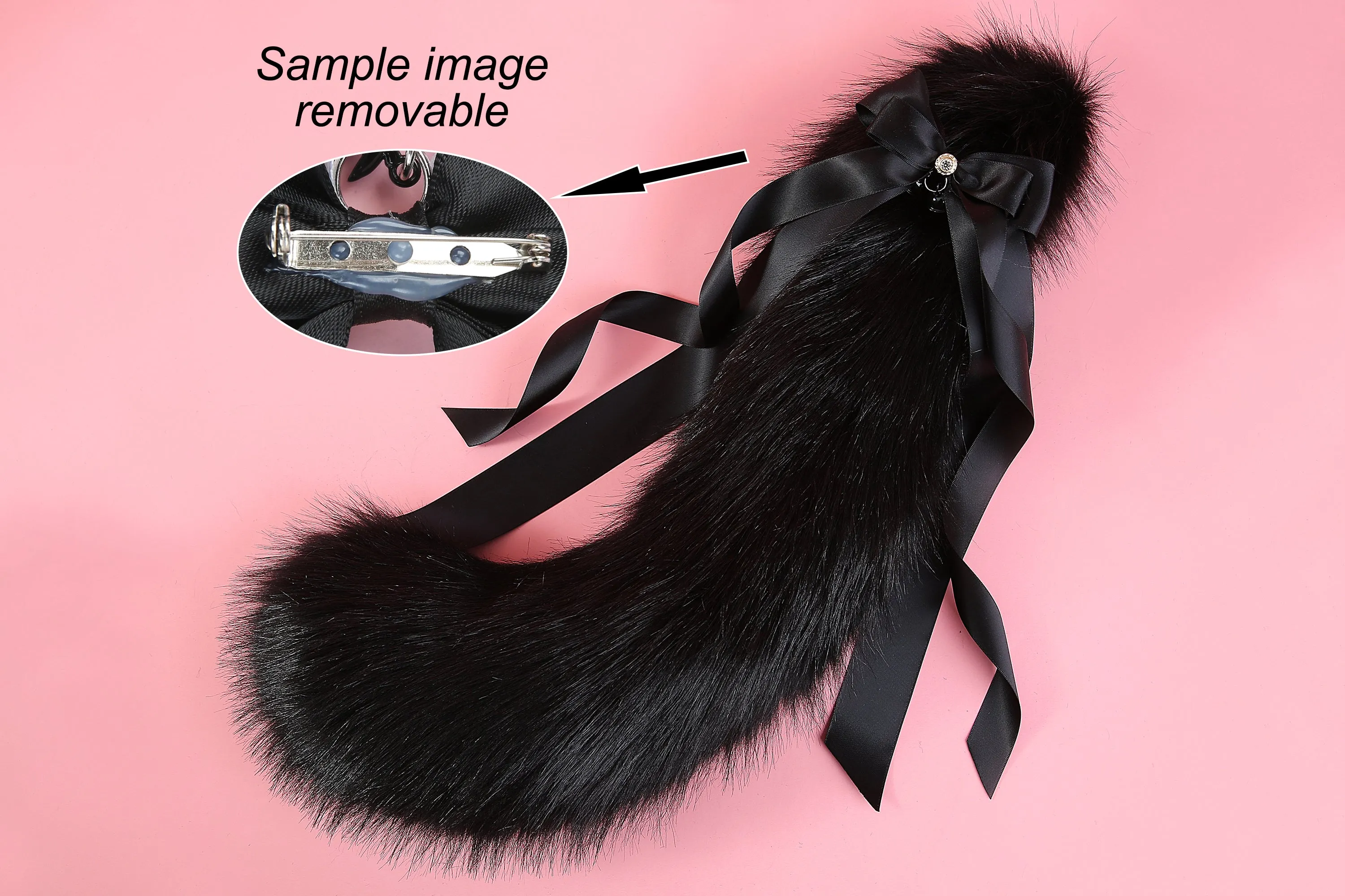 Black cat ear headband and tail set kittenplay