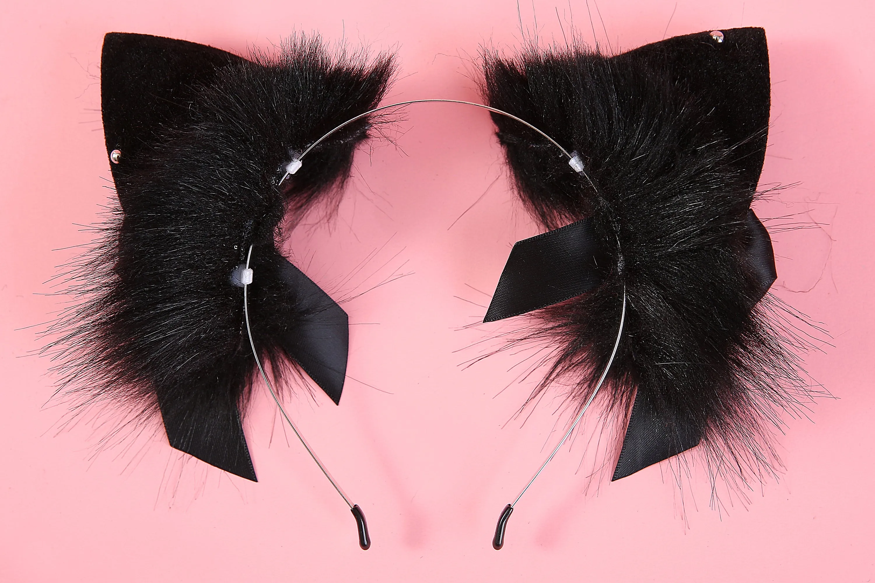 Black cat ear headband and tail set kittenplay