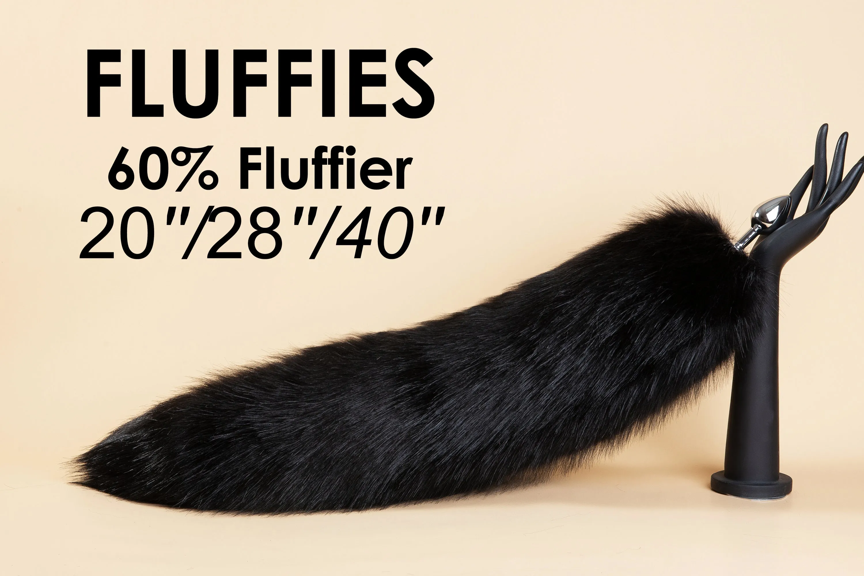 black fluffy fox tail plug faux fur wolf tail butt plug tail buttplug anime cosplay sextoy for couple petplay kitten tail plug anal