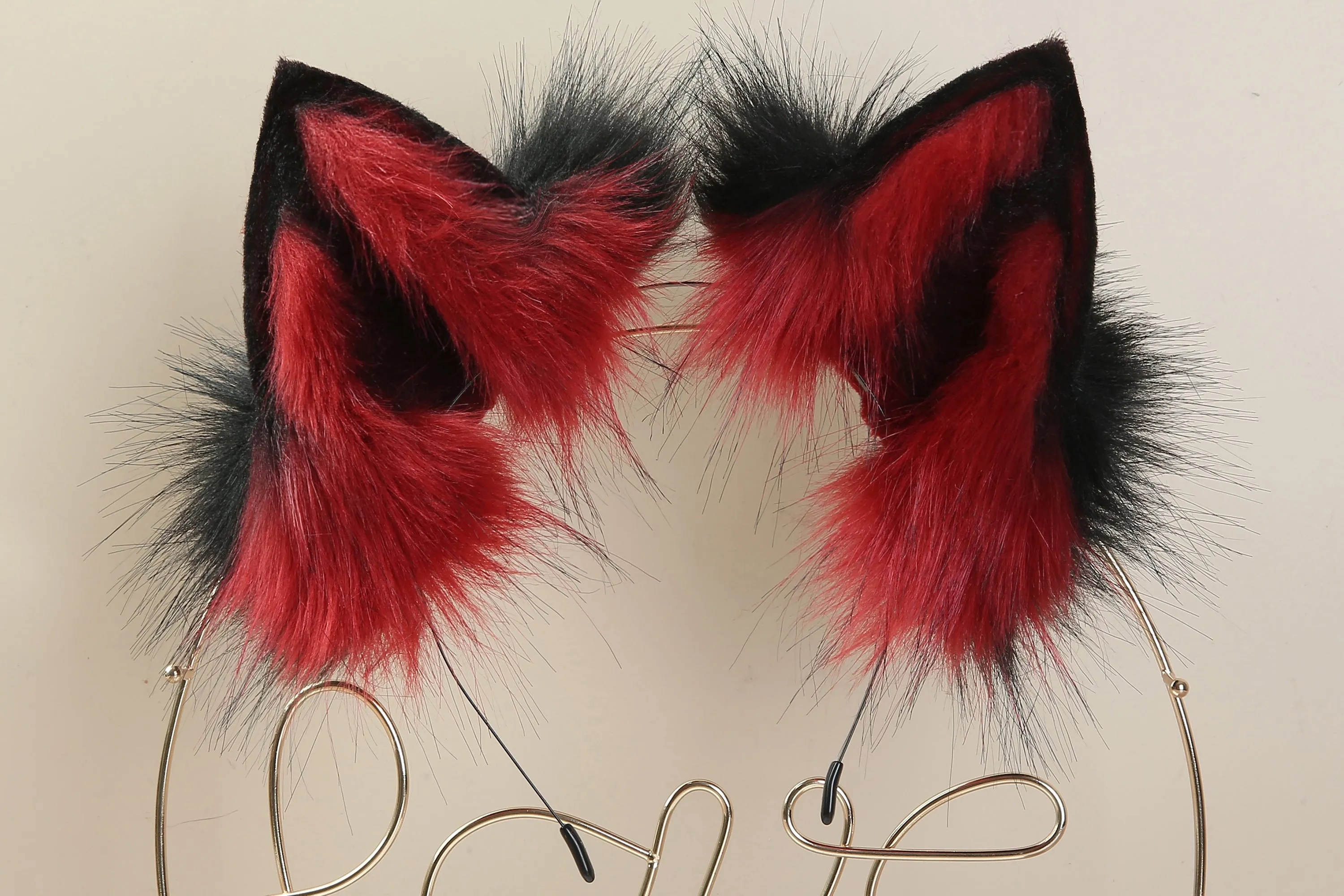 black red fox tail plug and ear set wolf tail buttplug ass faux fur kitten tail butt plug cat petplay anime cosplay sex toy bdsm ddlg