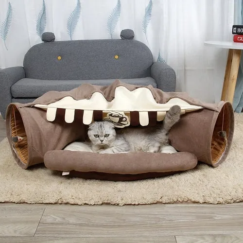 Cat Bed Multifunctional Pet House Cave Toy For Cats Collapsible