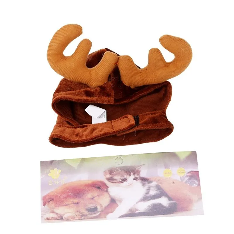 Cat Dog Halloween Christmas Reindeer Antler Hat and Bow Tie Collar for Cats Dogs