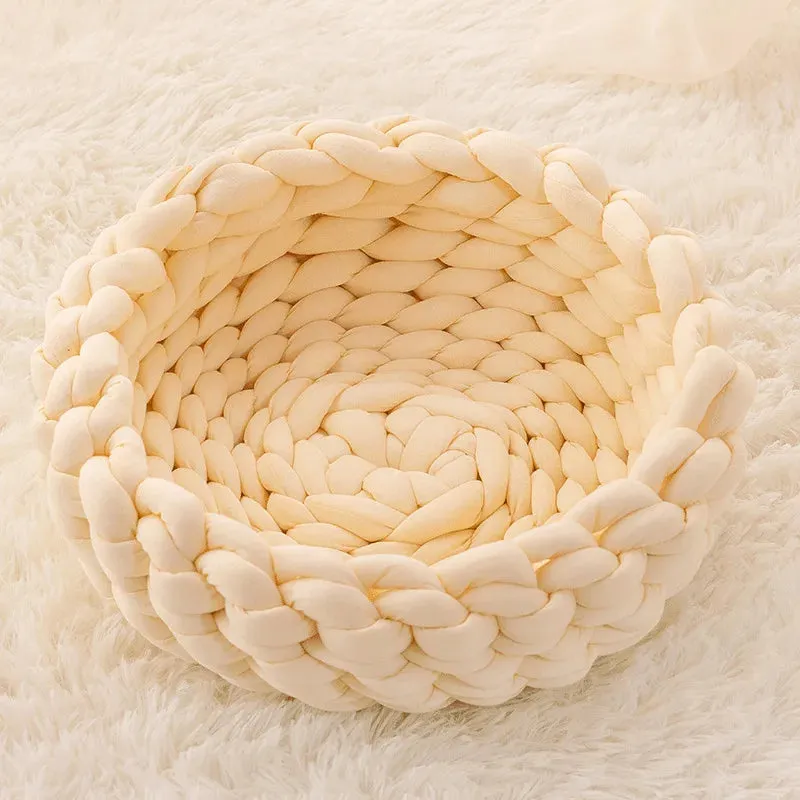 Cat House Cushion Soft Long Plush Warm Pet Mat Cute Kennel Cat Sleeping Basket Bed round Fluffy Comfortable Touch Pet Products