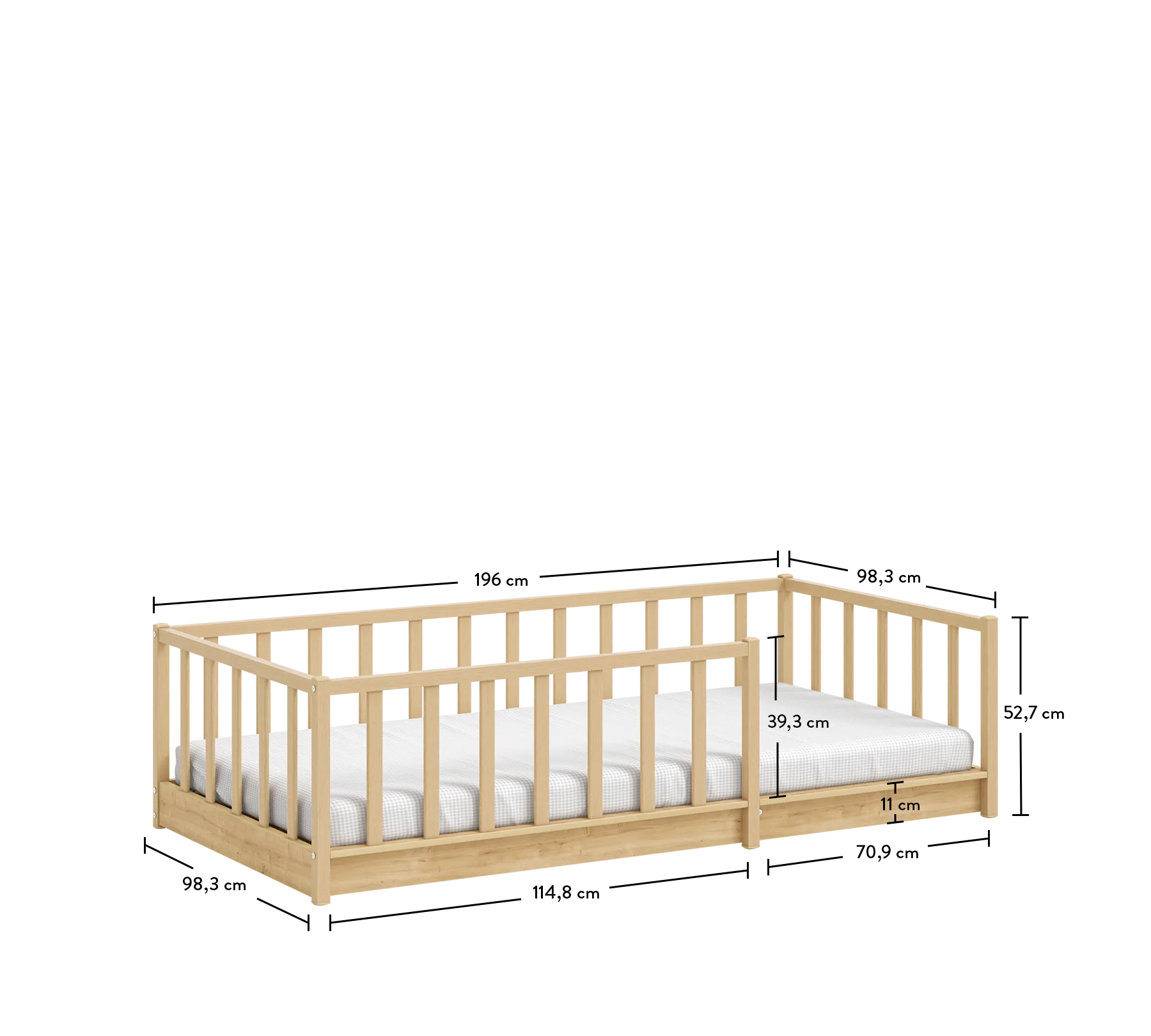 Cilek Mocha Roofless Bedstead (90x190 cm)