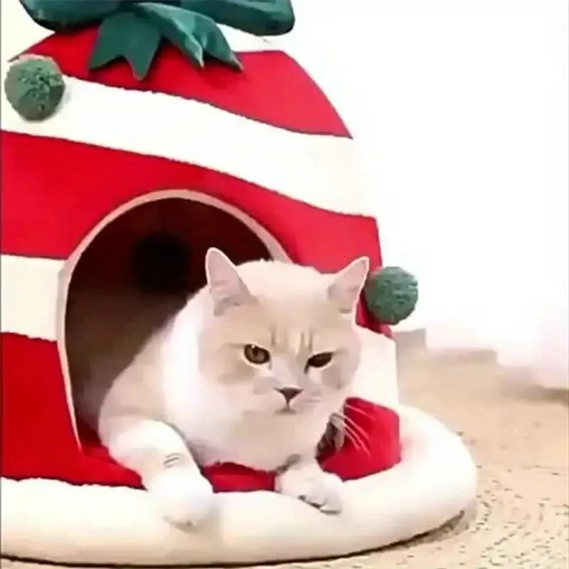 Cozy Christmas Cat Bed - Ultimate Kitten Retreat