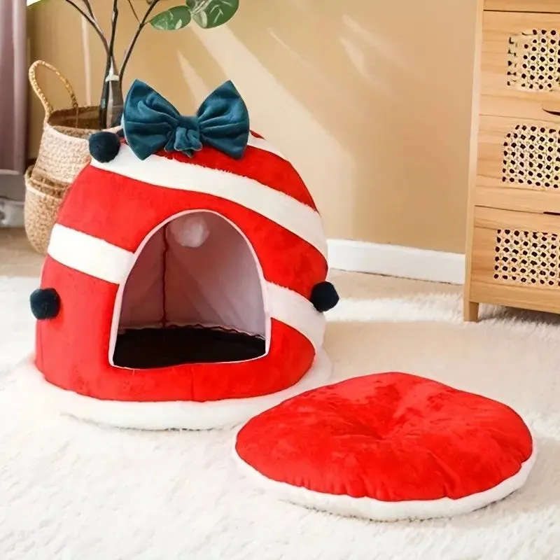 Cozy Christmas Cat Bed - Ultimate Kitten Retreat