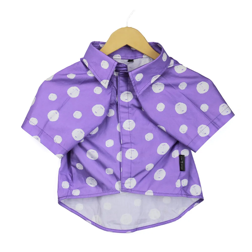 Dear Pet Polka Dot Dog Shirt in Purple