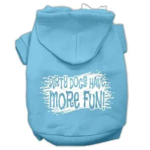 Dirty Dogs Screen Print Pet Hoodies Baby Blue Size Med (12)