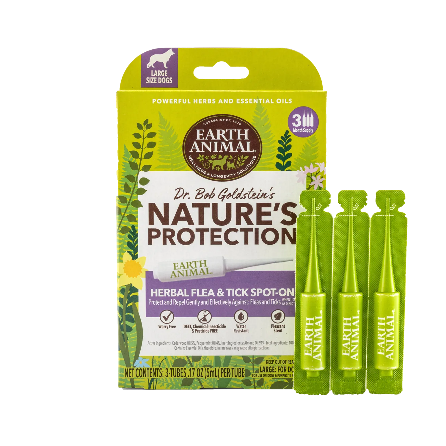 Earth Animal Nature’s Protection™ Flea & Tick Herbal Spot-On For Dogs