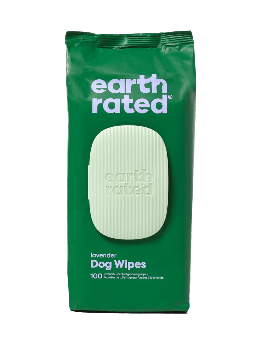 Earth Rated USDA Certified Biobased Lavender Scented Grooming Wipes for Dogs and Cats