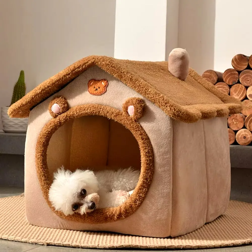 Foldable Pet House Removable Dog Bed Washable Cat House Puppy Kennel Dog Bed Sofa House for Extra Small Dog and Small and Medium