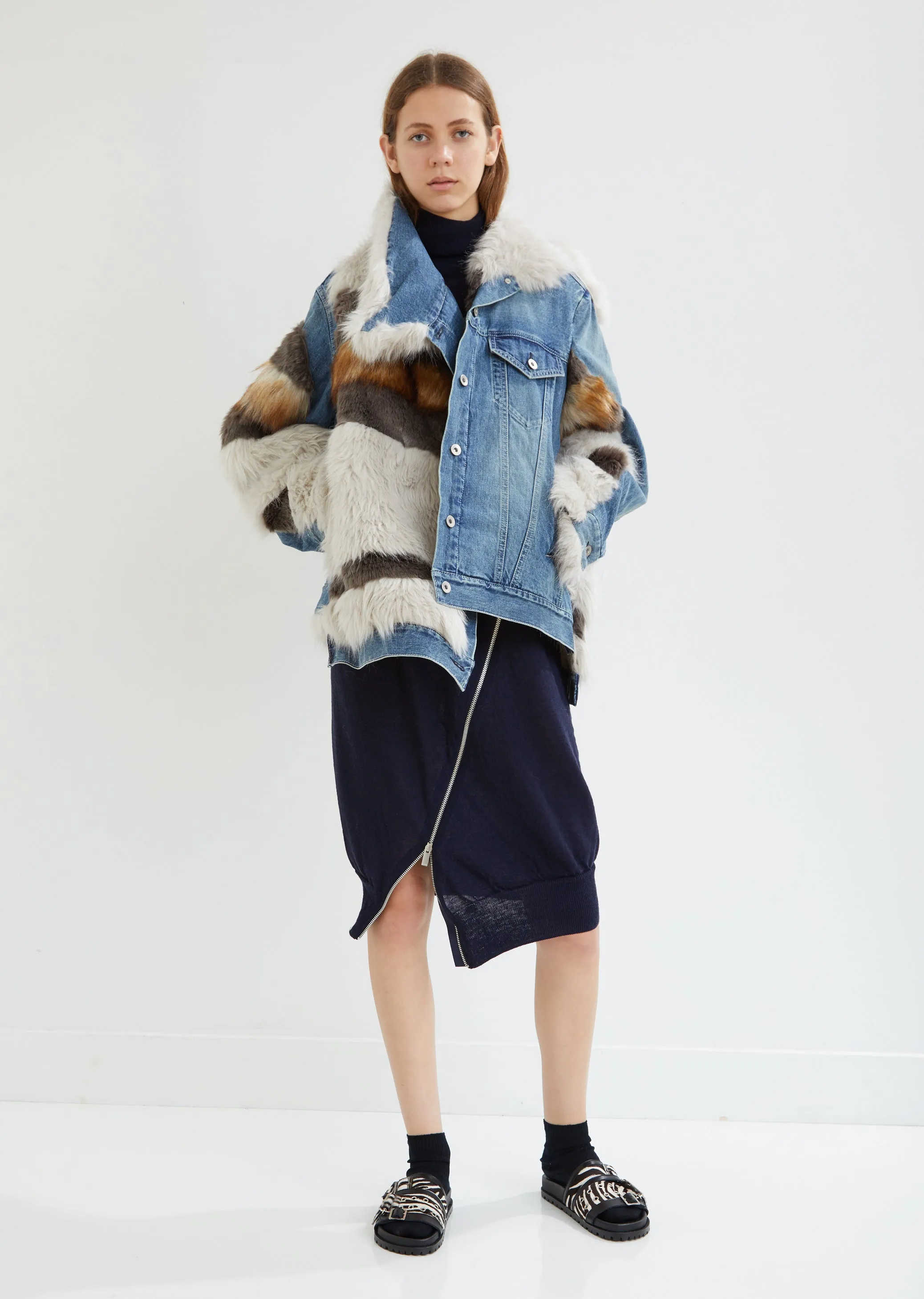 Fur Trimmed Denim Jacket