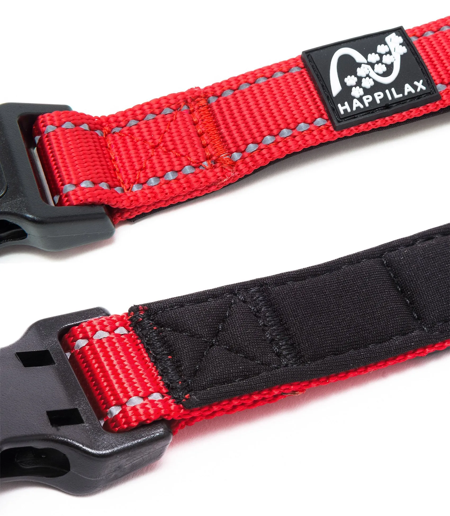 Happilax Adjustable Dog Collars - Reflective Padded Dog Collar with Strain Relief