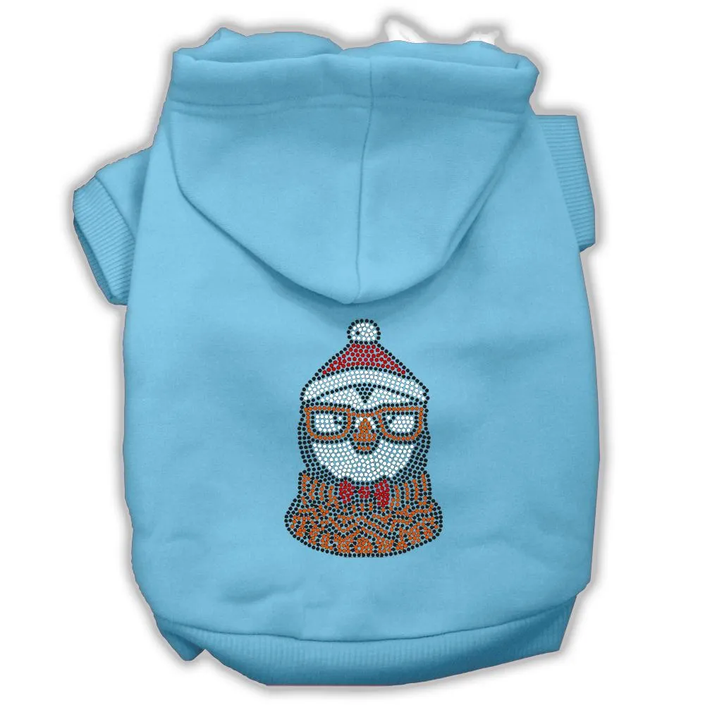 Hipster Penguin Rhinestone Dog Hoodie Baby Blue Xxl (18)