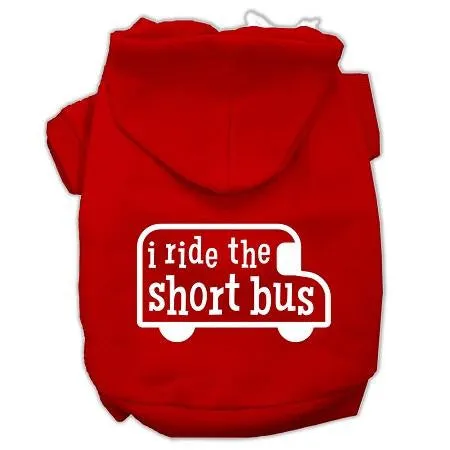 I ride the short bus Screen Print Pet Hoodies Red Size XXXL(20)