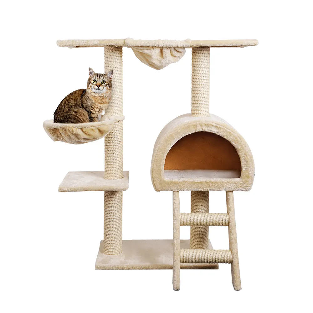 i.Pet Cat Tree Trees Scratching Post Scratcher Condo Tower House Bed Beige 100cm