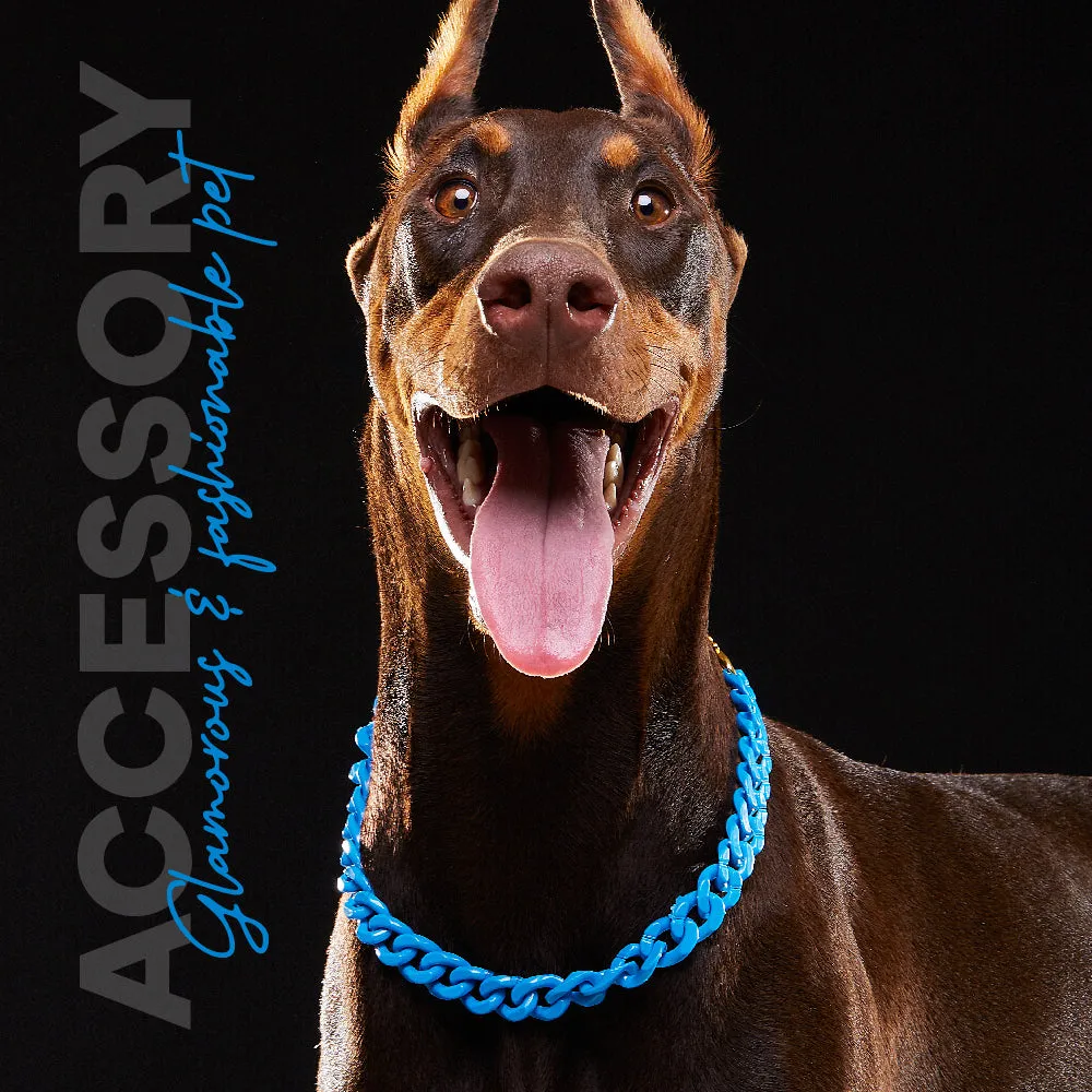 Kanu Pet Blue Acrylic Cuban Chain for Dogs & Cats