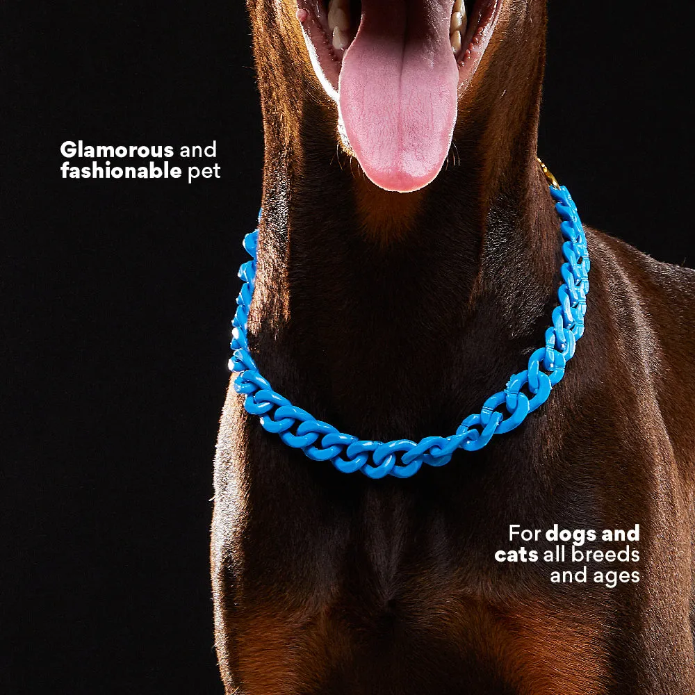 Kanu Pet Blue Acrylic Cuban Chain for Dogs & Cats