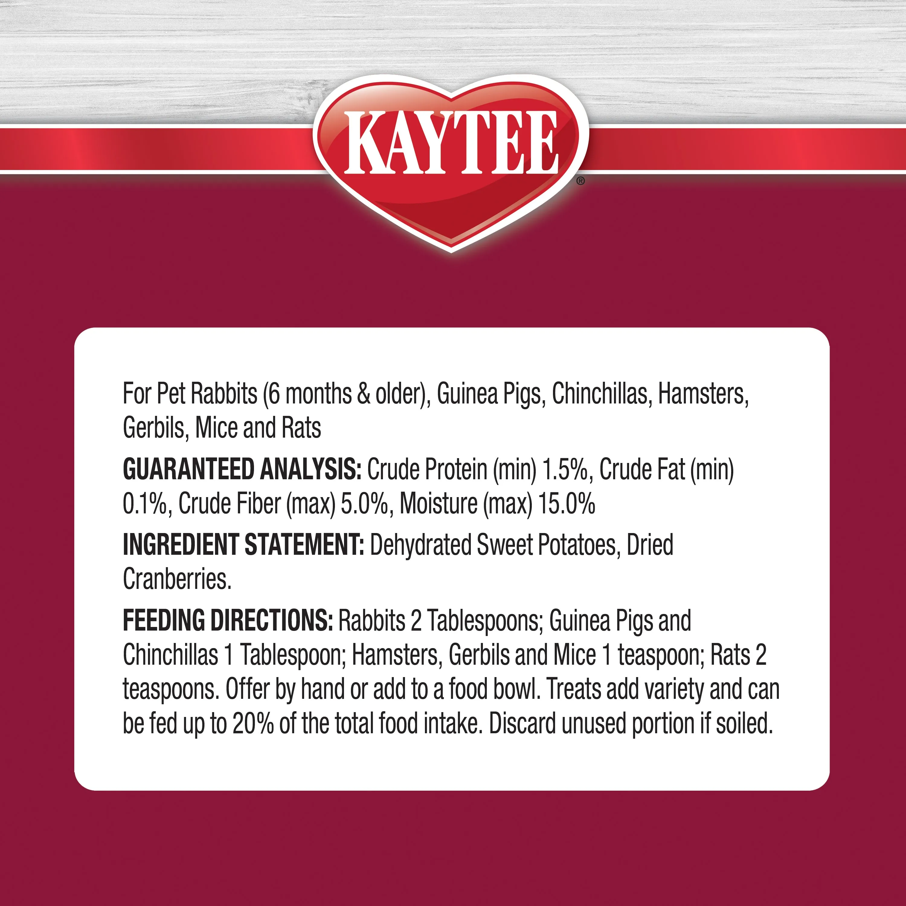 Kaytee Natural Snack Cranberry Sweet Potato (3 oz)