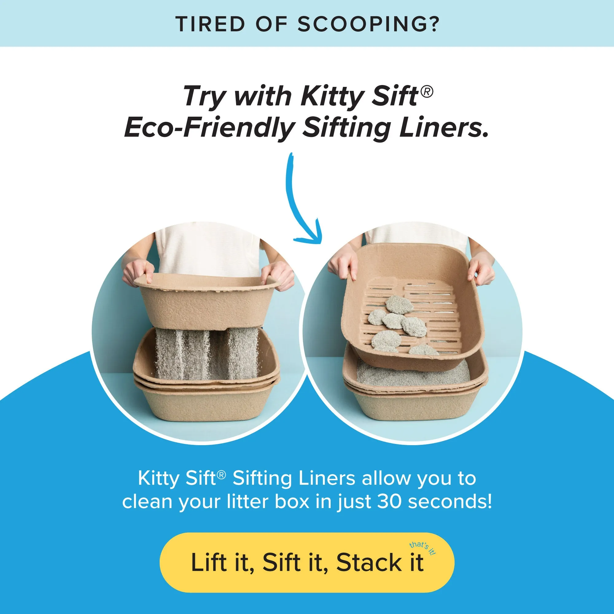 Kitty Sift - Eco-Friendly Litter Box Kit (Pack of 6)