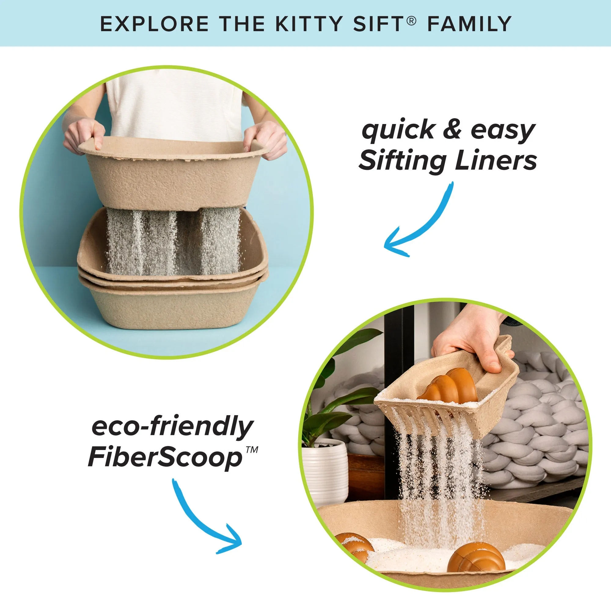 Kitty Sift - Eco-Friendly Litter Box Kit (Pack of 6)