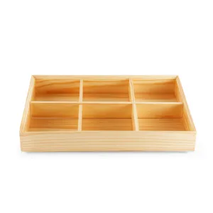 Kiwami Wooden 6 Compartment Bento Platter