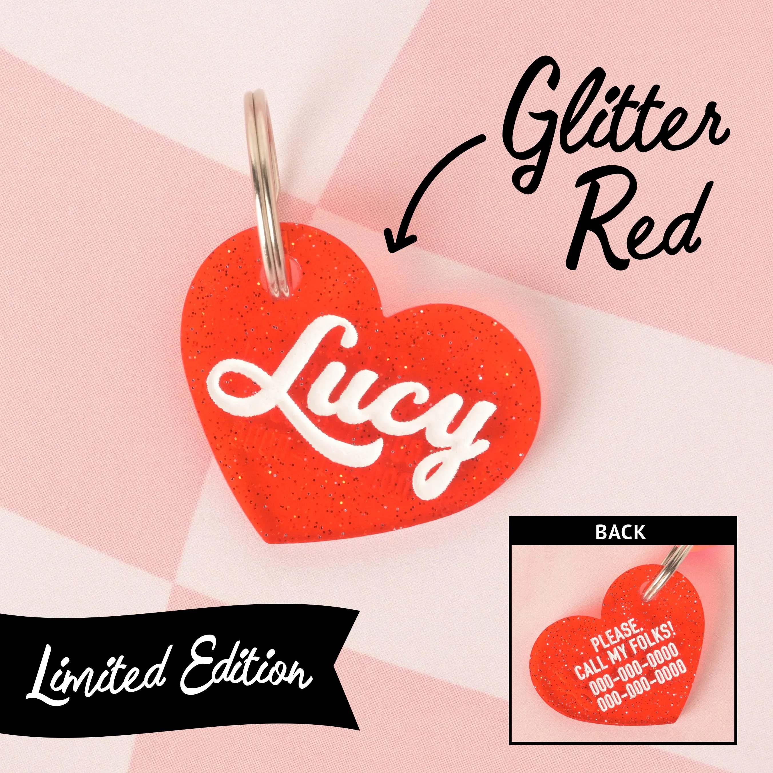 Lucy Heart Personalized Pet Tag