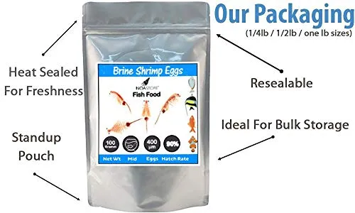 Noa Store Brine Shrimp Eggs Artemia Cysts 90 Percent Hatch Rate Fish Food (100 Gramm