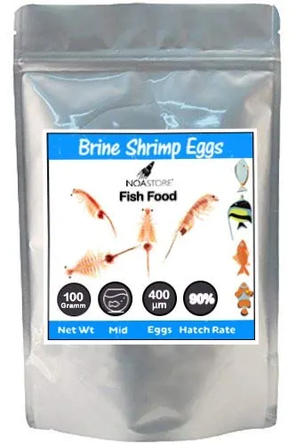 Noa Store Brine Shrimp Eggs Artemia Cysts 90 Percent Hatch Rate Fish Food (100 Gramm