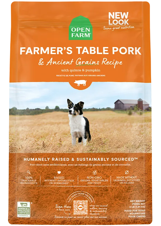 Open Farm Farmer's Table Pork & Ancient Grains Dry Dog Food