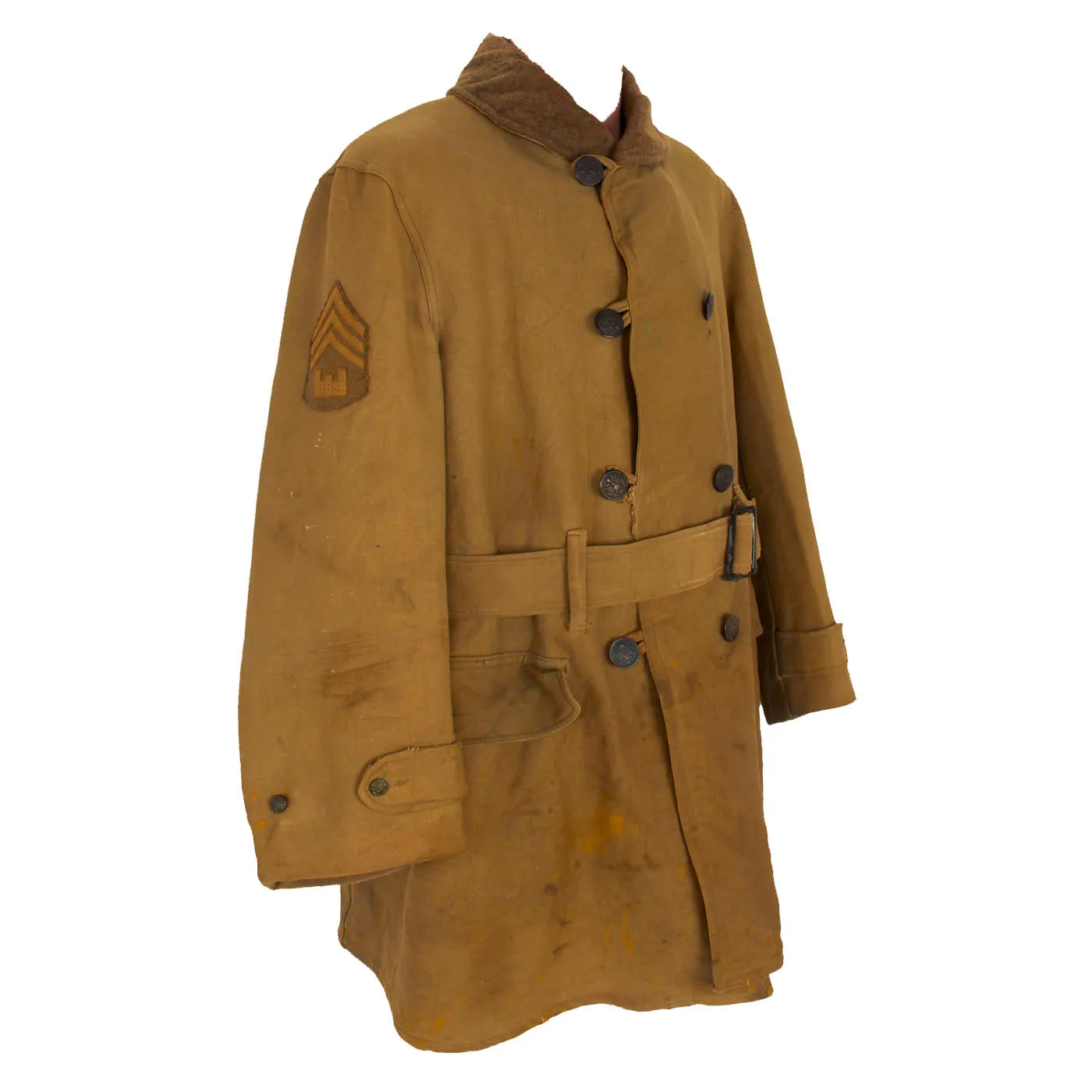 Original Rare WWI U.S. Model 1918 “Mackinaw” Coat with Engineer Sergeant’s Insignia - Large Size