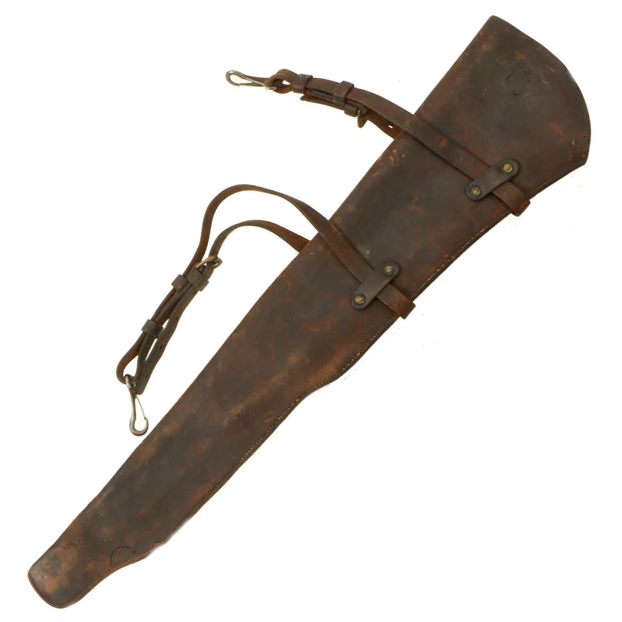 Original U.S. WWI Cavalry M1904 Rifle Saddle Scabbard For 1903 Springfield - Unit Marked