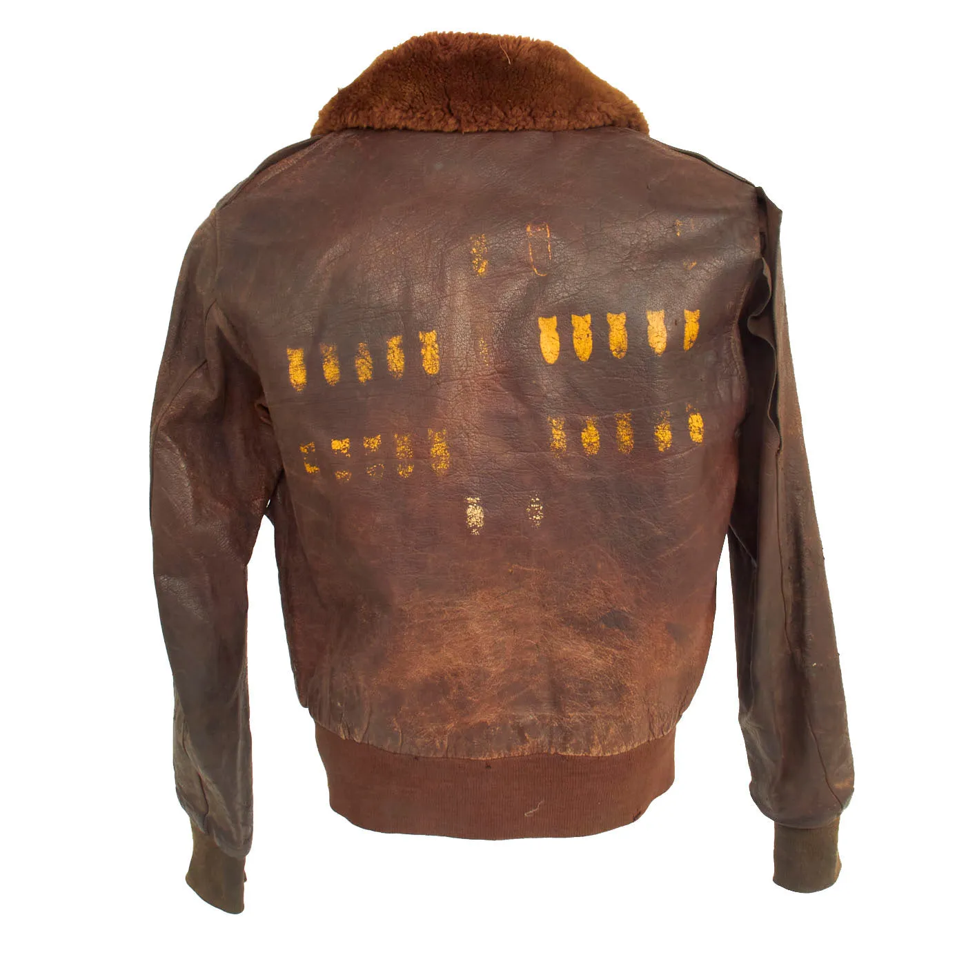 Original U.S. WWII B-24 Hand Painted 8th Air Force A-2 Flight Jacket with Research Binder - 448th Bomb Group