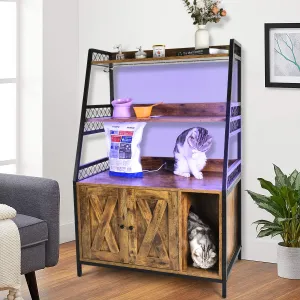 Orison Multifunctional Cat Enclosure and Storage Cabinet with RGB Lighting