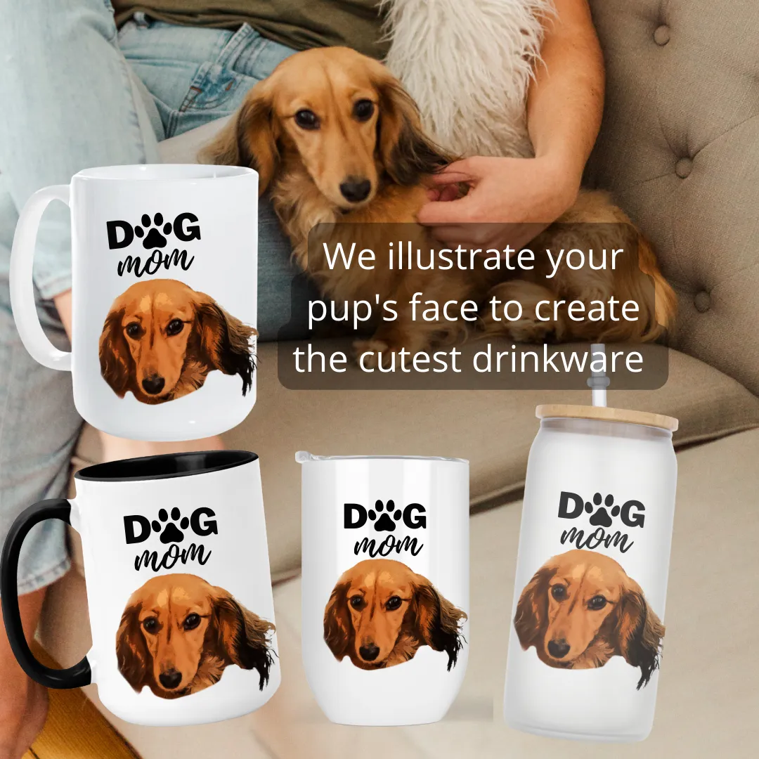 {Personalized with your dog} T-Shirt   Choice of 15oz Coffee Mug   Wine Tumbler or 12oz Frosted Glass Tumbler