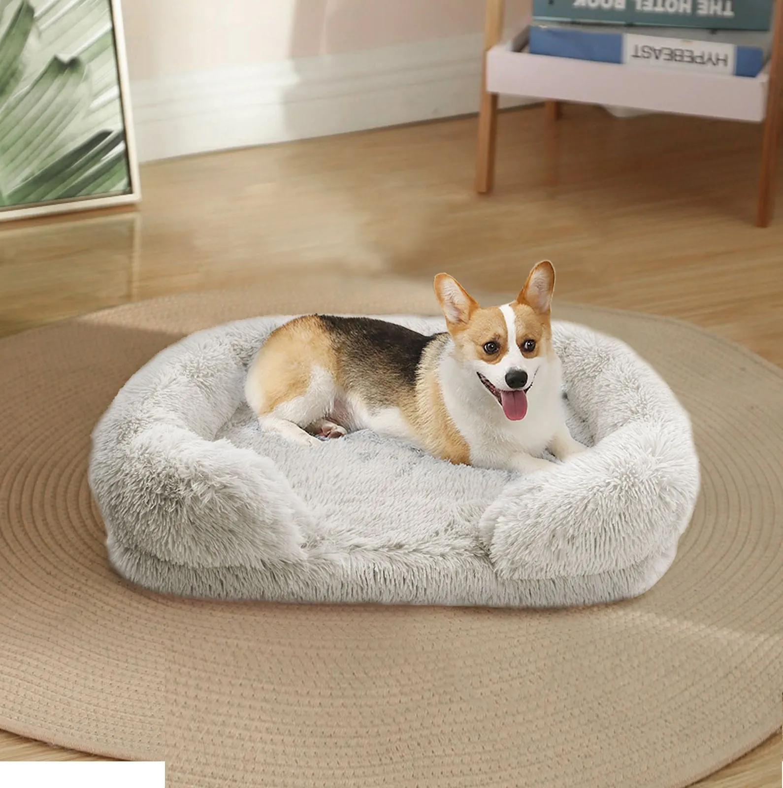 Pet Dog Comfort Bed Plush Bed Comfortable Nest Removable cleaning Kennel L